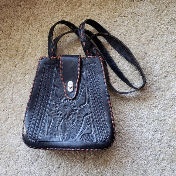 🚫SOLD🚫 Vintage Leather Hand tooled Purse Bag - Picture 2 of 7